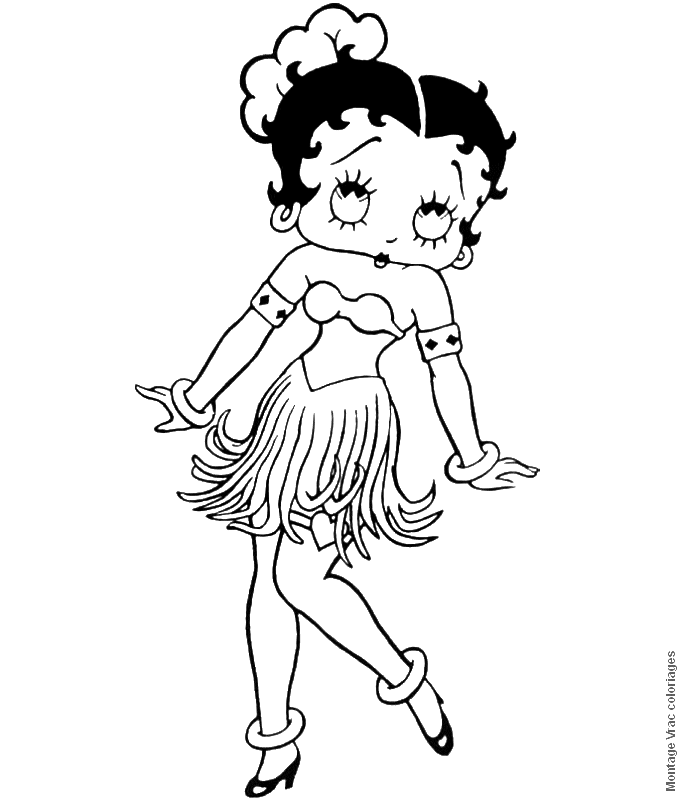 Dibujo para colorear: Betty Boop (Dibujos animados) #25917 - Dibujos para Colorear e Imprimir Gratis