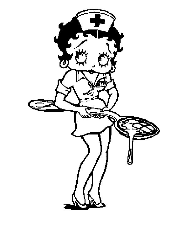 Dibujo para colorear: Betty Boop (Dibujos animados) #25919 - Dibujos para Colorear e Imprimir Gratis
