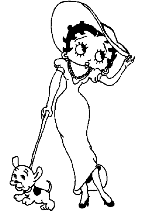 Dibujo para colorear: Betty Boop (Dibujos animados) #25933 - Dibujos para Colorear e Imprimir Gratis