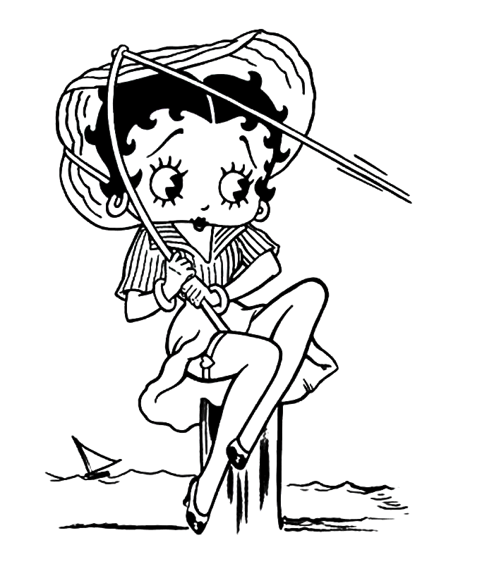 Dibujo para colorear: Betty Boop (Dibujos animados) #25965 - Dibujos para Colorear e Imprimir Gratis
