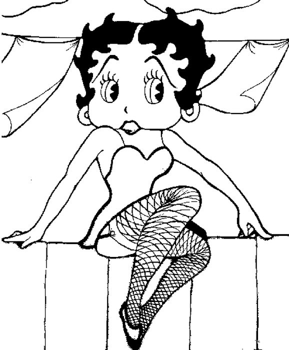 Dibujo para colorear: Betty Boop (Dibujos animados) #25966 - Dibujos para Colorear e Imprimir Gratis