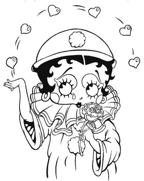 Dibujo para colorear: Betty Boop (Dibujos animados) #26002 - Dibujos para Colorear e Imprimir Gratis