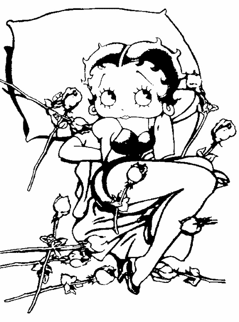 Dibujo para colorear: Betty Boop (Dibujos animados) #26020 - Dibujos para Colorear e Imprimir Gratis