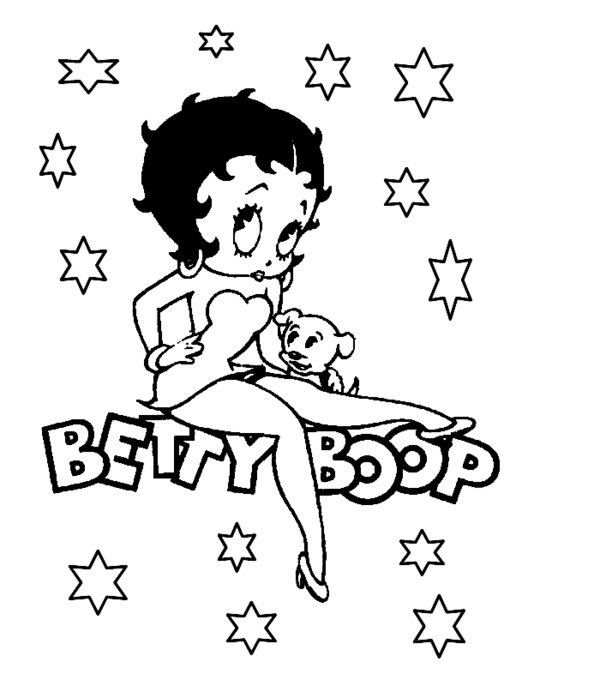 Dibujo para colorear: Betty Boop (Dibujos animados) #26024 - Dibujos para Colorear e Imprimir Gratis