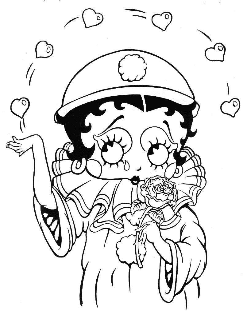 Dibujo para colorear: Betty Boop (Dibujos animados) #26051 - Dibujos para Colorear e Imprimir Gratis