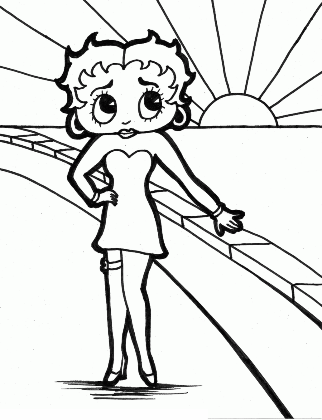 Dibujo para colorear: Betty Boop (Dibujos animados) #26074 - Dibujos para Colorear e Imprimir Gratis