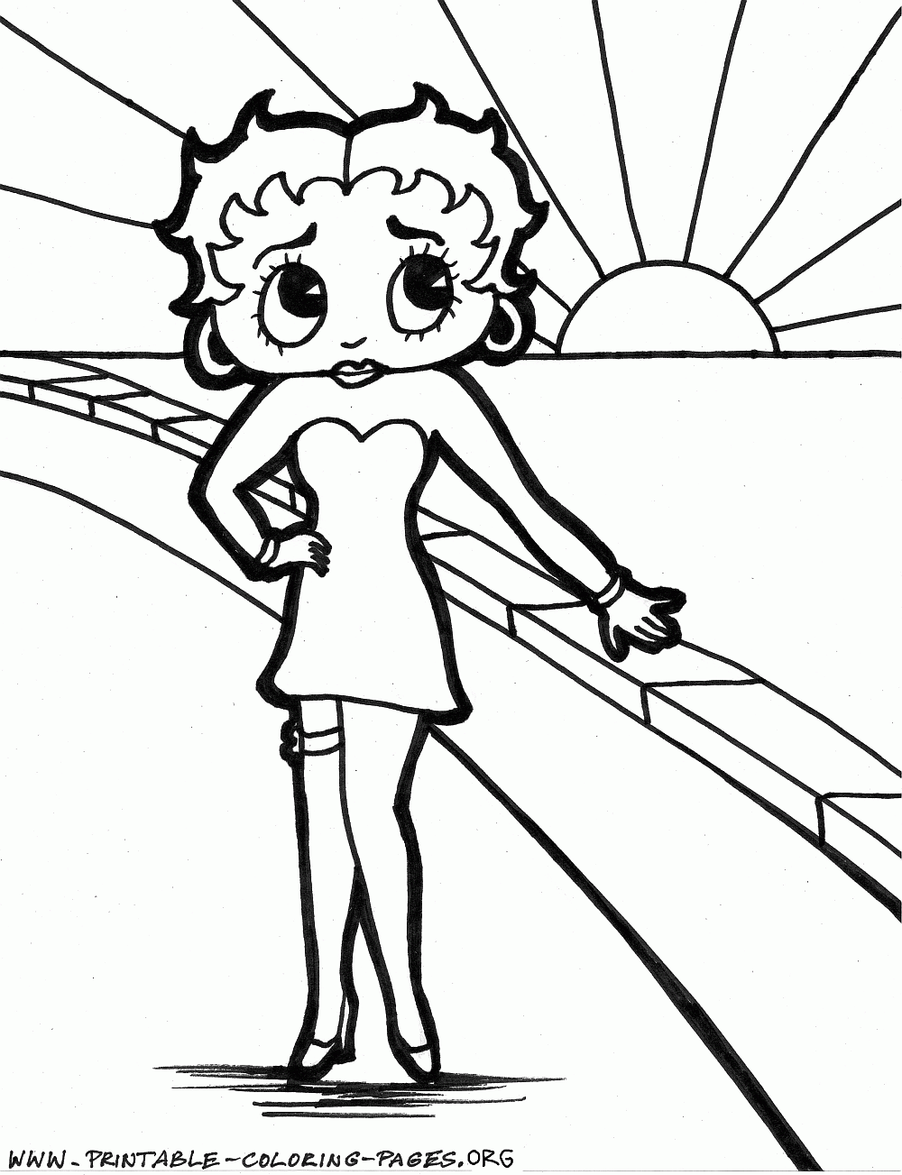 Dibujo para colorear: Betty Boop (Dibujos animados) #26076 - Dibujos para Colorear e Imprimir Gratis