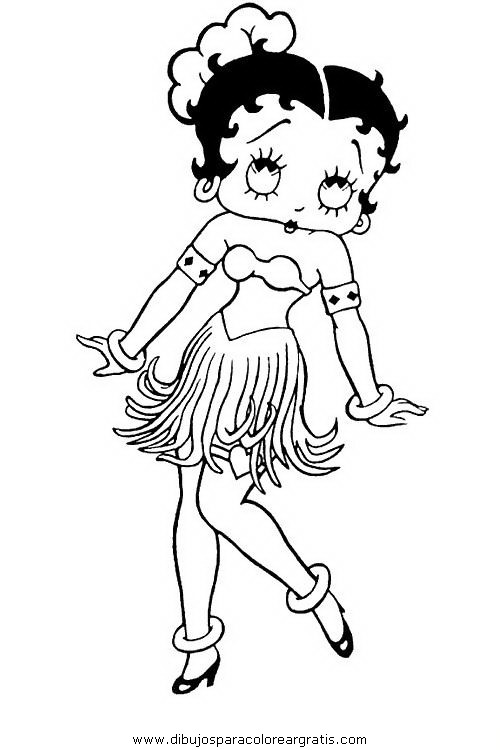 Dibujo para colorear: Betty Boop (Dibujos animados) #26083 - Dibujos para Colorear e Imprimir Gratis