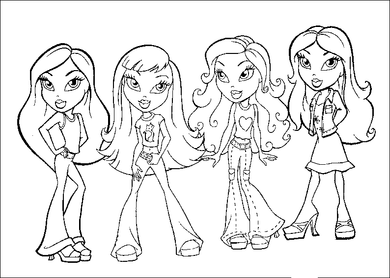 Dibujo para colorear: Bratz (Dibujos animados) #32399 - Dibujos para Colorear e Imprimir Gratis