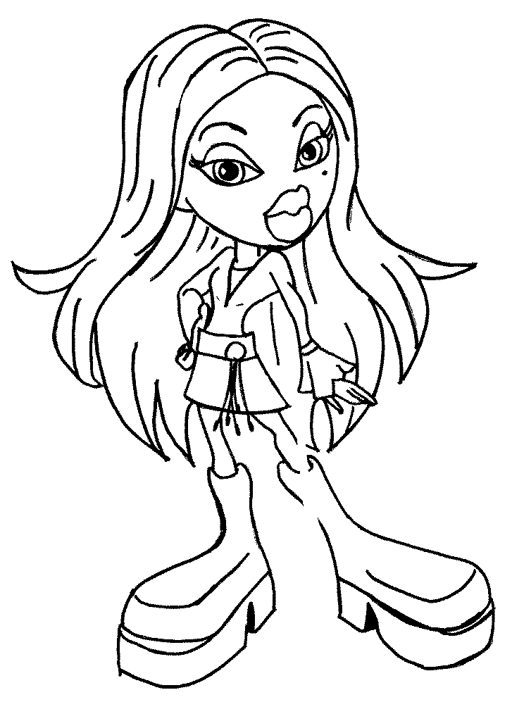 Dibujo para colorear: Bratz (Dibujos animados) #32490 - Dibujos para Colorear e Imprimir Gratis