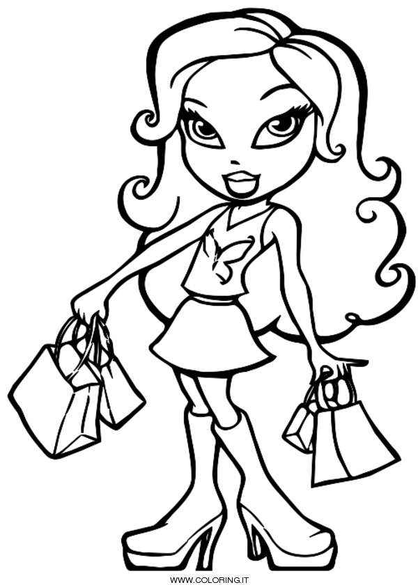 Dibujo para colorear: Bratz (Dibujos animados) #32546 - Dibujos para Colorear e Imprimir Gratis