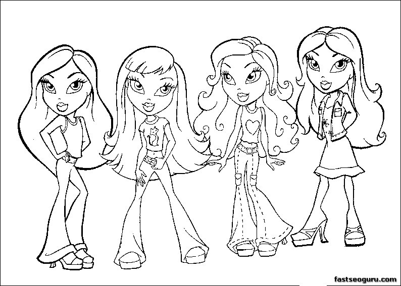 Dibujo para colorear: Bratz (Dibujos animados) #32568 - Dibujos para Colorear e Imprimir Gratis