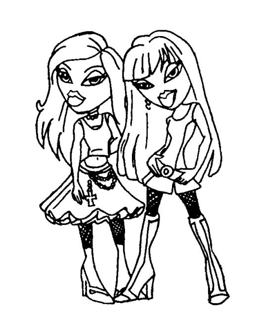 Dibujo para colorear: Bratz (Dibujos animados) #32584 - Dibujos para Colorear e Imprimir Gratis