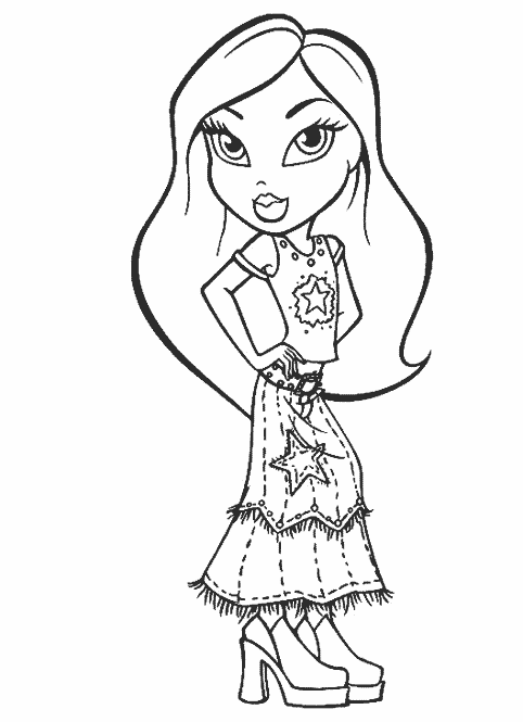 Dibujo para colorear: Bratz (Dibujos animados) #32665 - Dibujos para Colorear e Imprimir Gratis