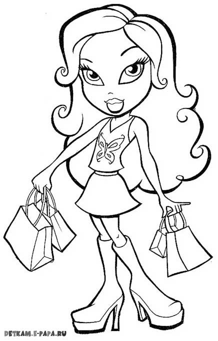 Dibujo para colorear: Bratz (Dibujos animados) #32745 - Dibujos para Colorear e Imprimir Gratis