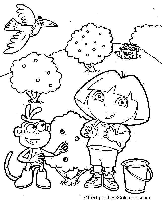 Dibujo para colorear: Dora the Explorer (Dibujos animados) #30018 - Dibujos para Colorear e Imprimir Gratis