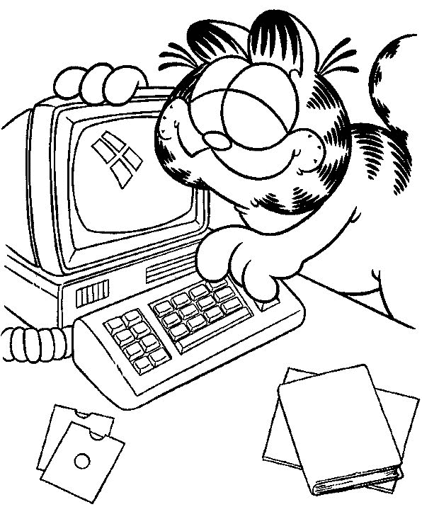 Dibujo para colorear: Garfield (Dibujos animados) #26194 - Dibujos para Colorear e Imprimir Gratis