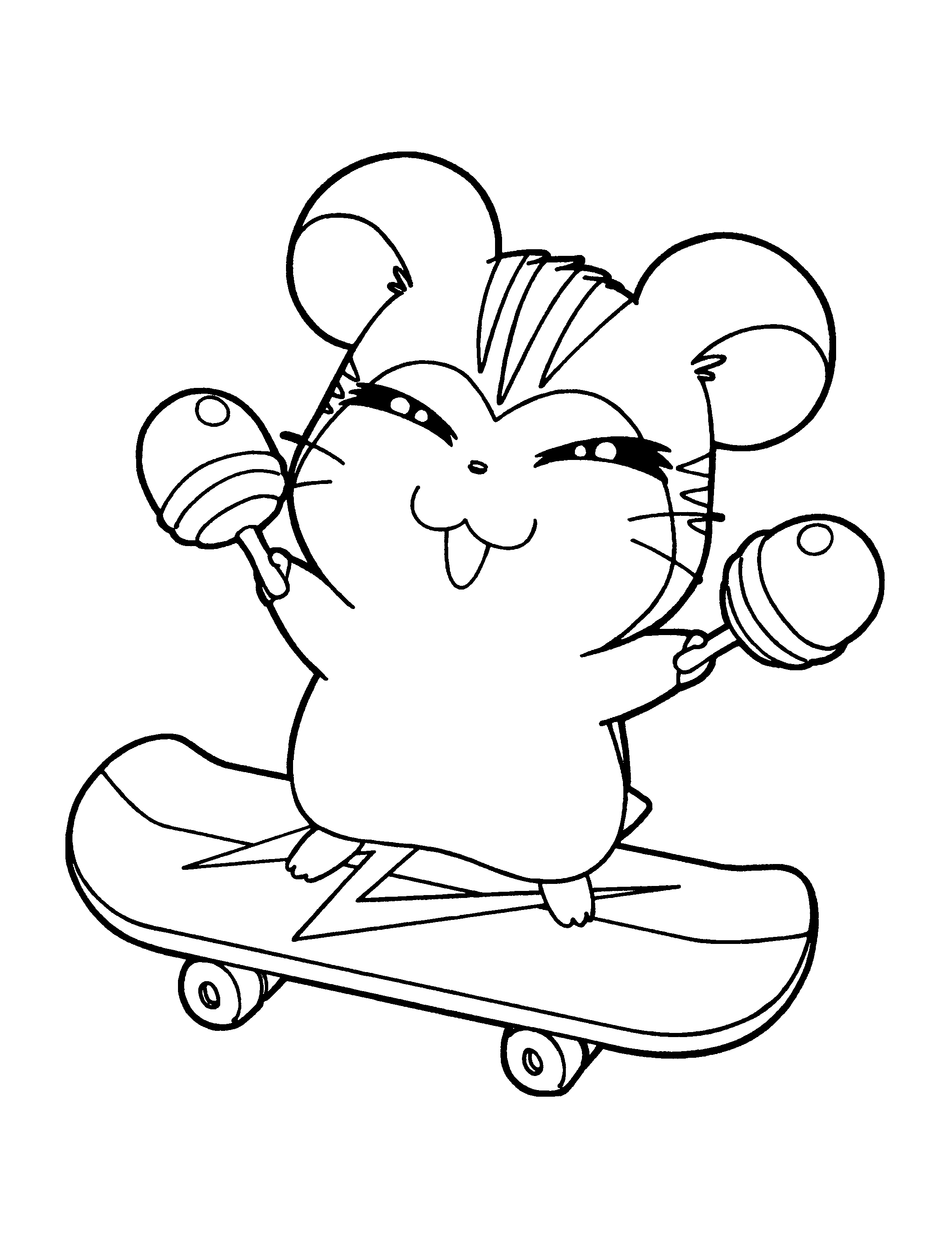 Dibujo para colorear: Hamtaro (Dibujos animados) #39904 - Dibujos para Colorear e Imprimir Gratis