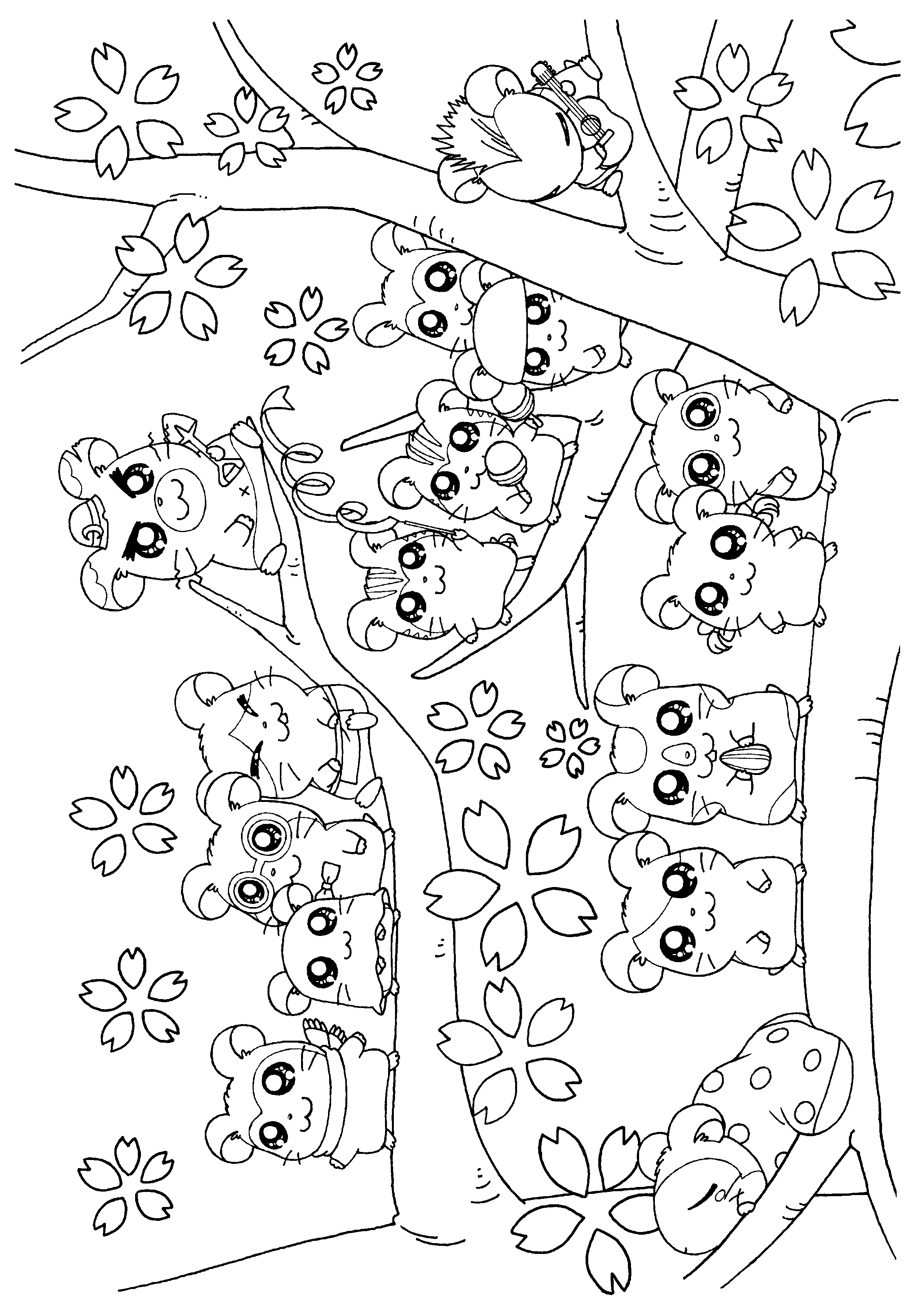 Dibujo para colorear: Hamtaro (Dibujos animados) #39905 - Dibujos para Colorear e Imprimir Gratis