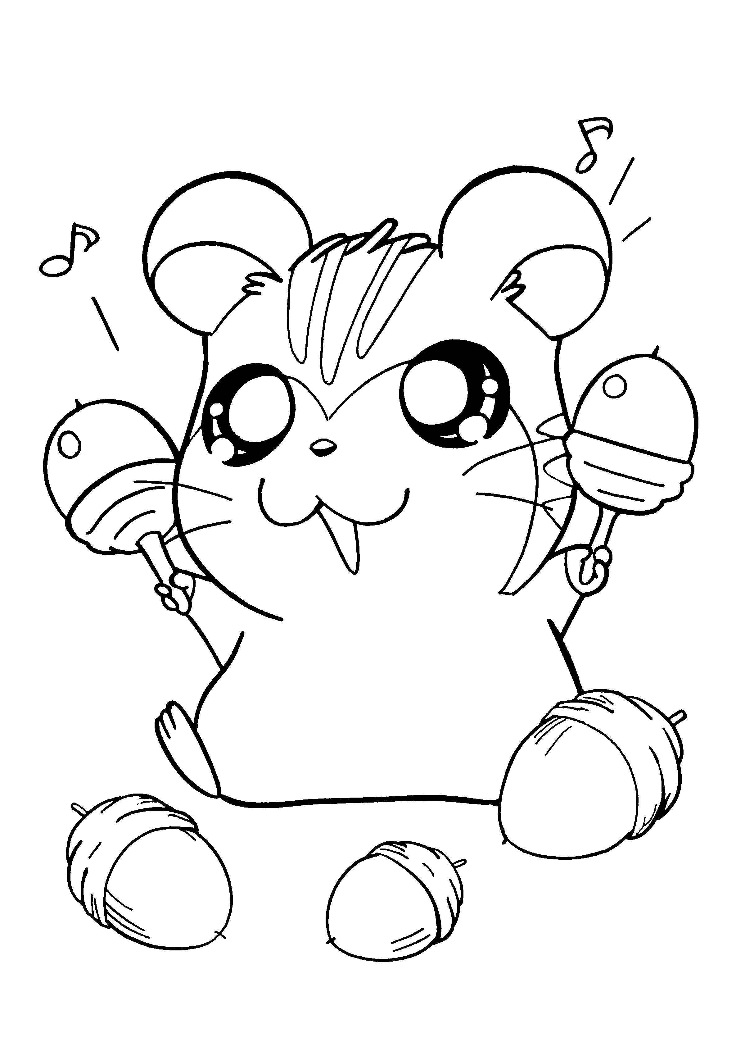 Dibujo para colorear: Hamtaro (Dibujos animados) #39931 - Dibujos para Colorear e Imprimir Gratis