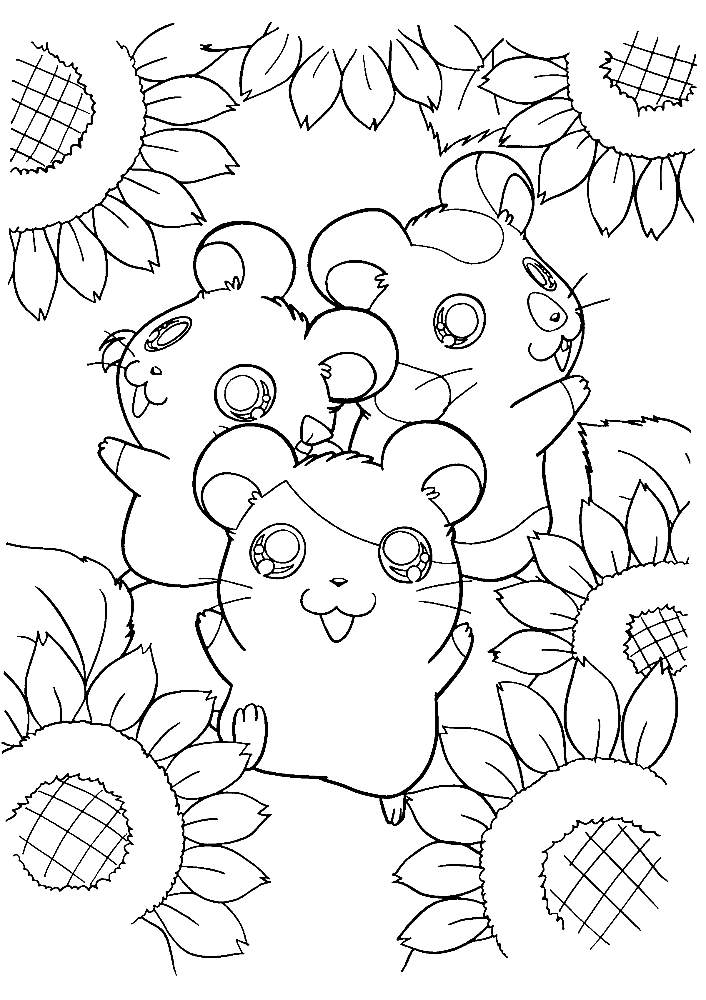 Dibujo para colorear: Hamtaro (Dibujos animados) #39932 - Dibujos para Colorear e Imprimir Gratis