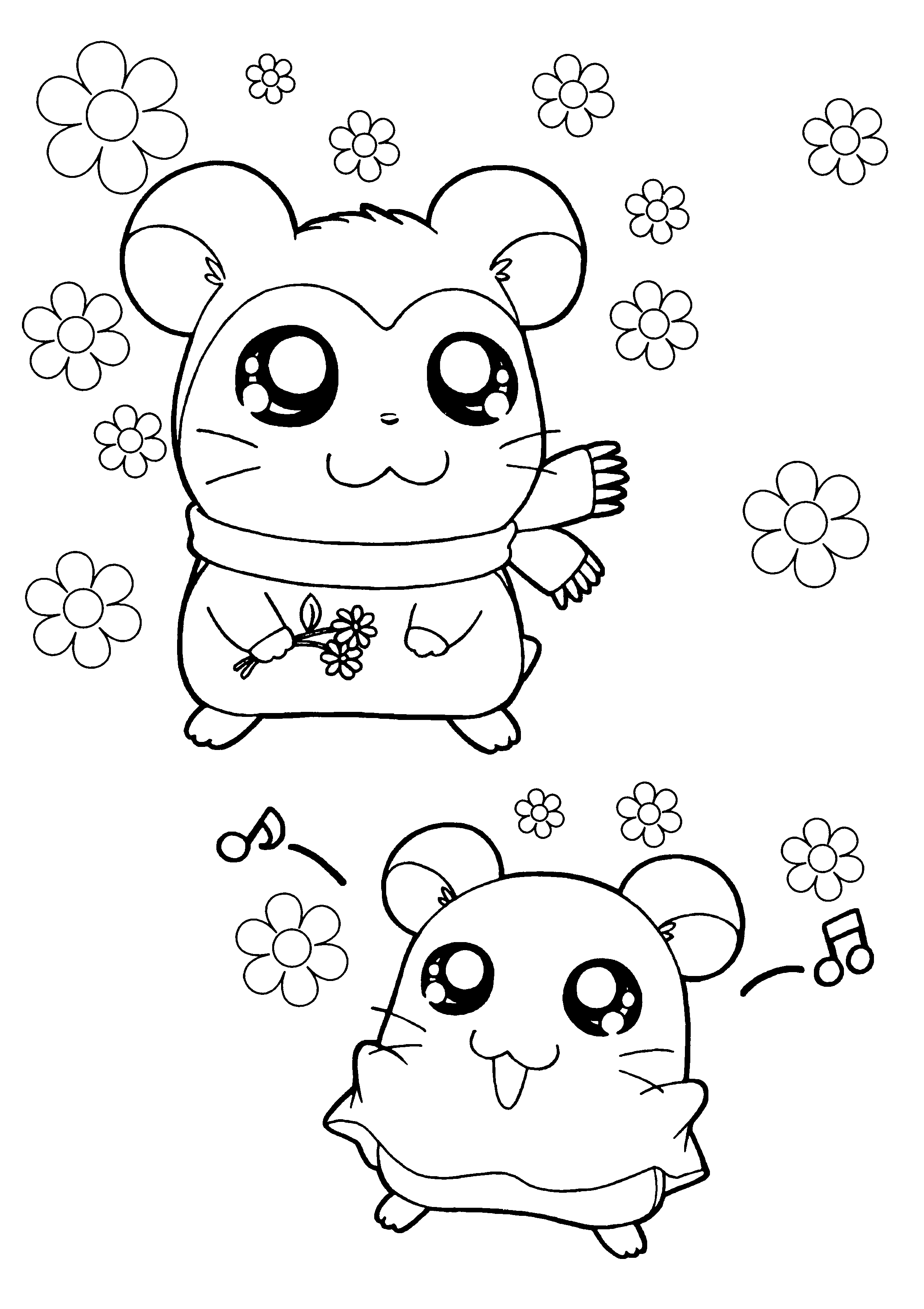 Dibujo para colorear: Hamtaro (Dibujos animados) #39947 - Dibujos para Colorear e Imprimir Gratis