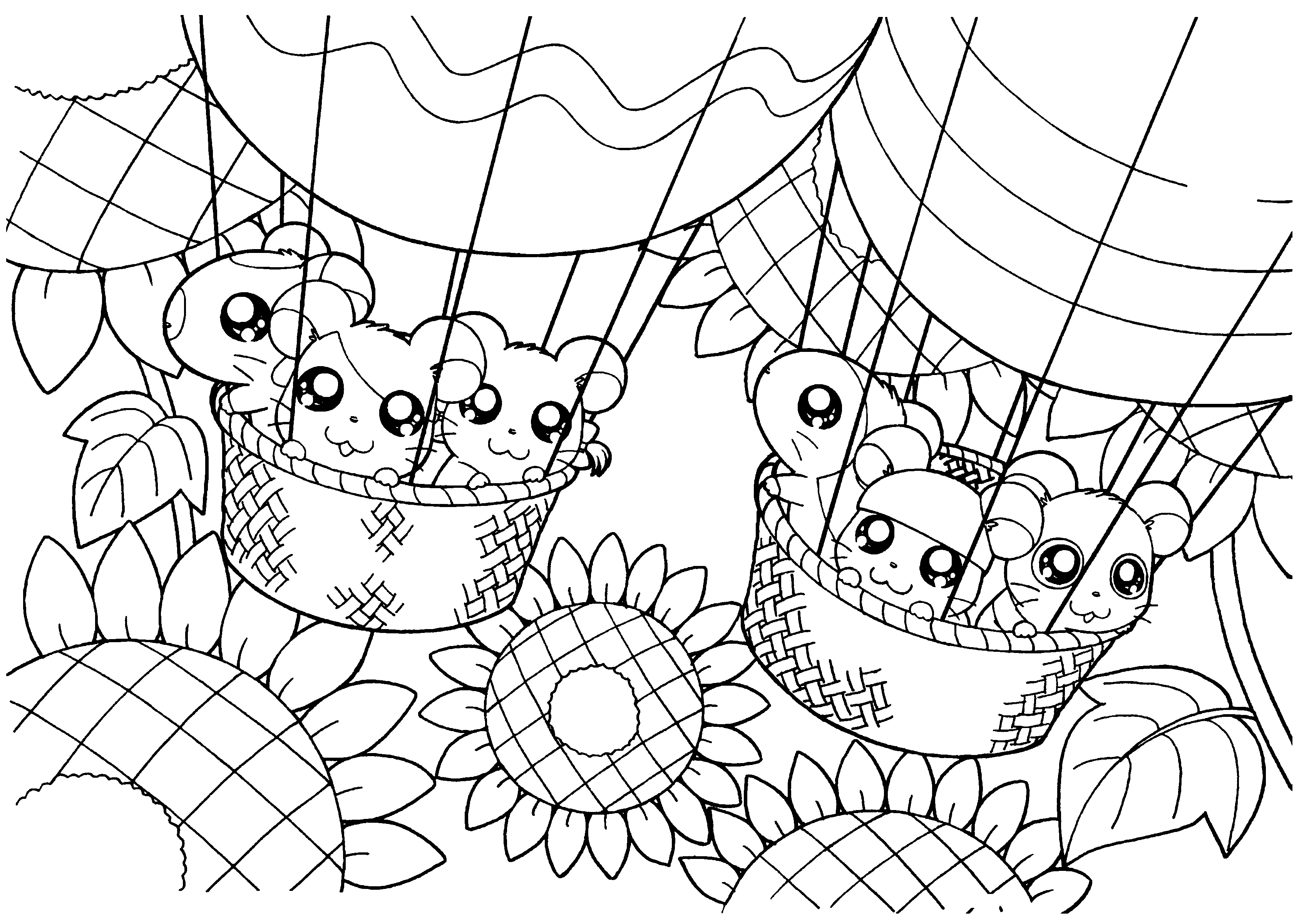 Dibujo para colorear: Hamtaro (Dibujos animados) #39953 - Dibujos para Colorear e Imprimir Gratis