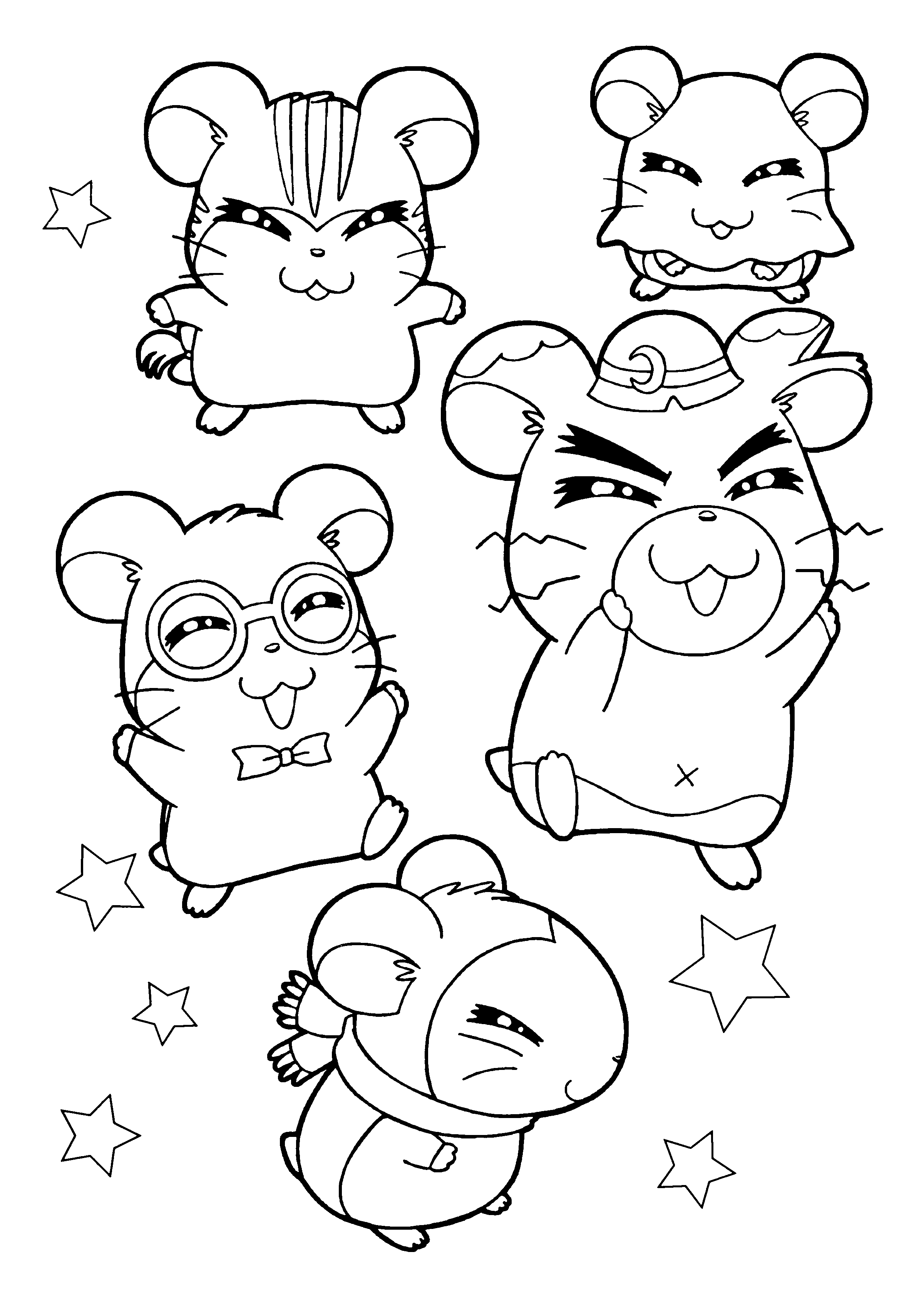 Dibujo para colorear: Hamtaro (Dibujos animados) #39966 - Dibujos para Colorear e Imprimir Gratis