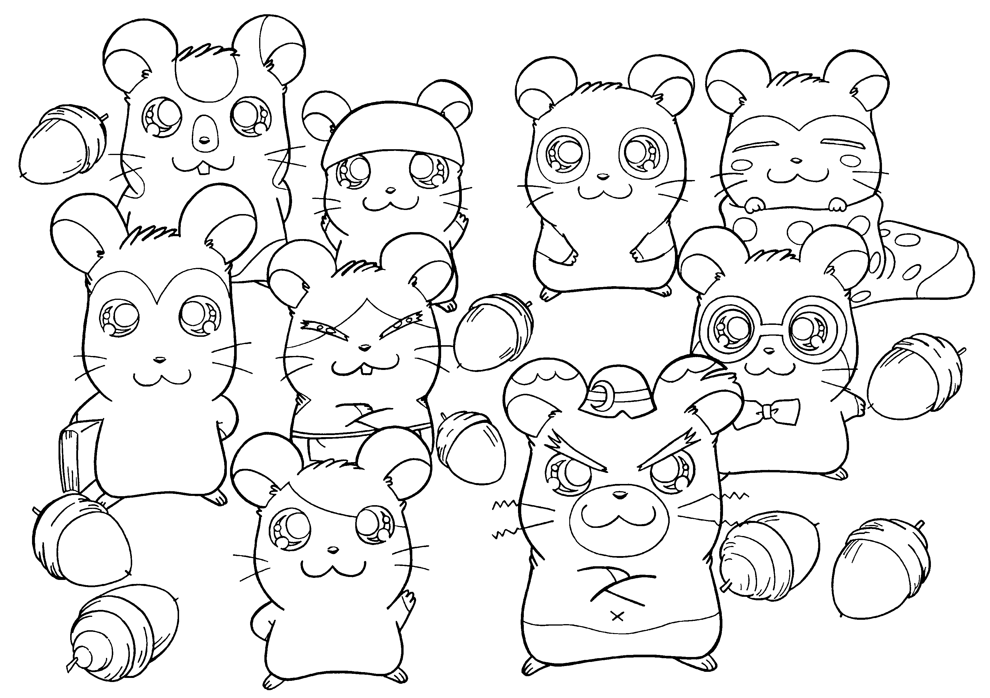 Dibujo para colorear: Hamtaro (Dibujos animados) #39969 - Dibujos para Colorear e Imprimir Gratis