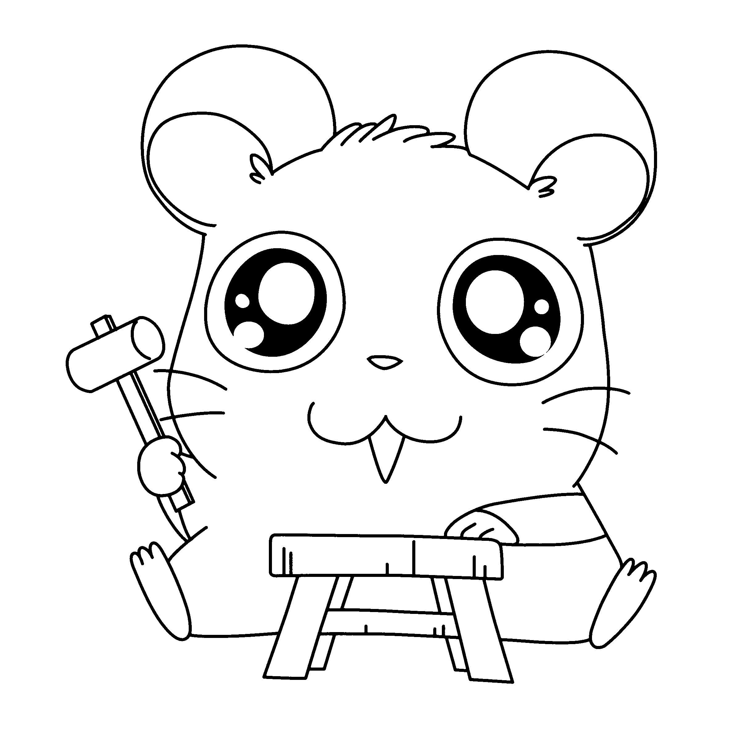 Dibujo para colorear: Hamtaro (Dibujos animados) #39979 - Dibujos para Colorear e Imprimir Gratis