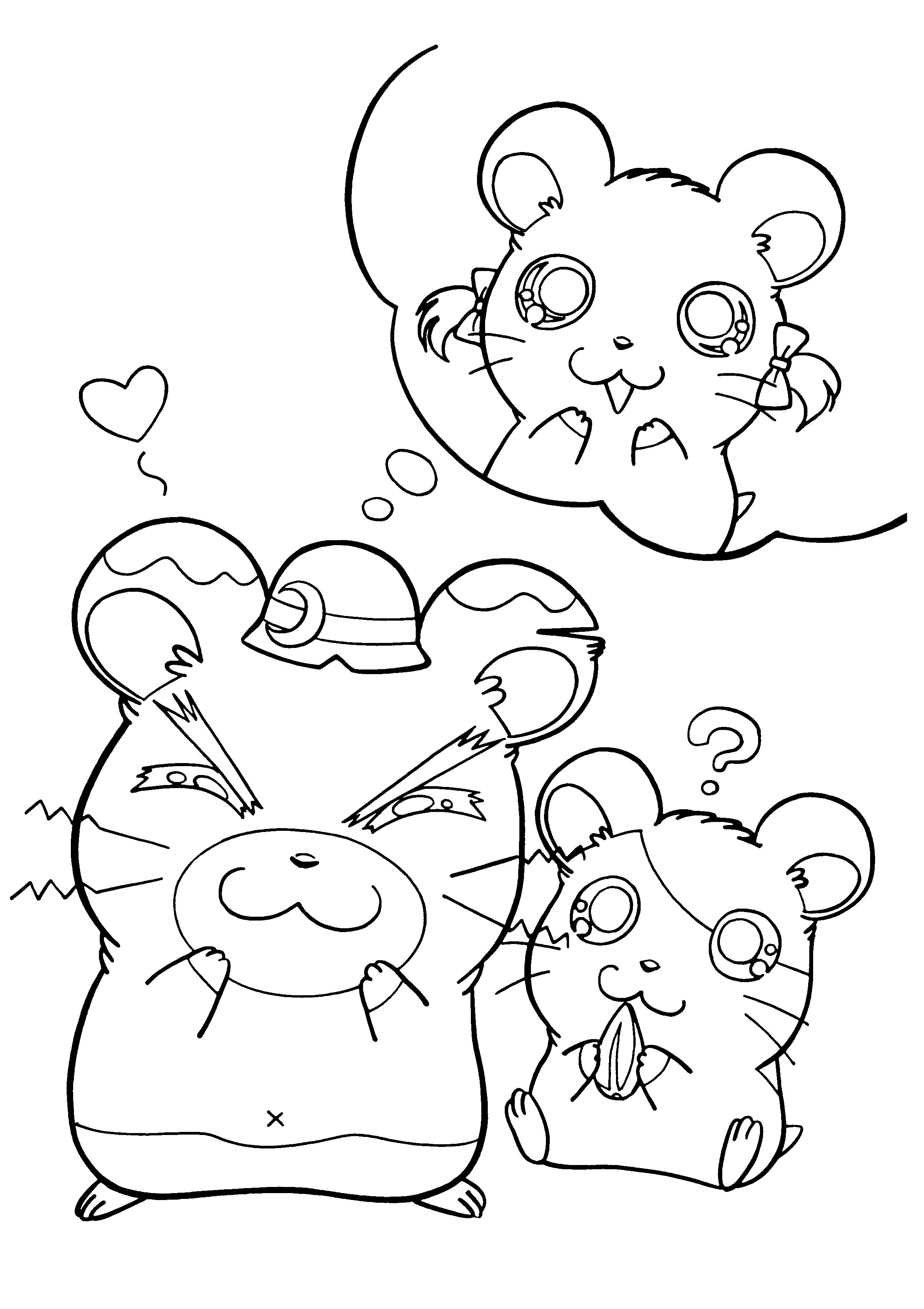 Dibujo para colorear: Hamtaro (Dibujos animados) #39980 - Dibujos para Colorear e Imprimir Gratis