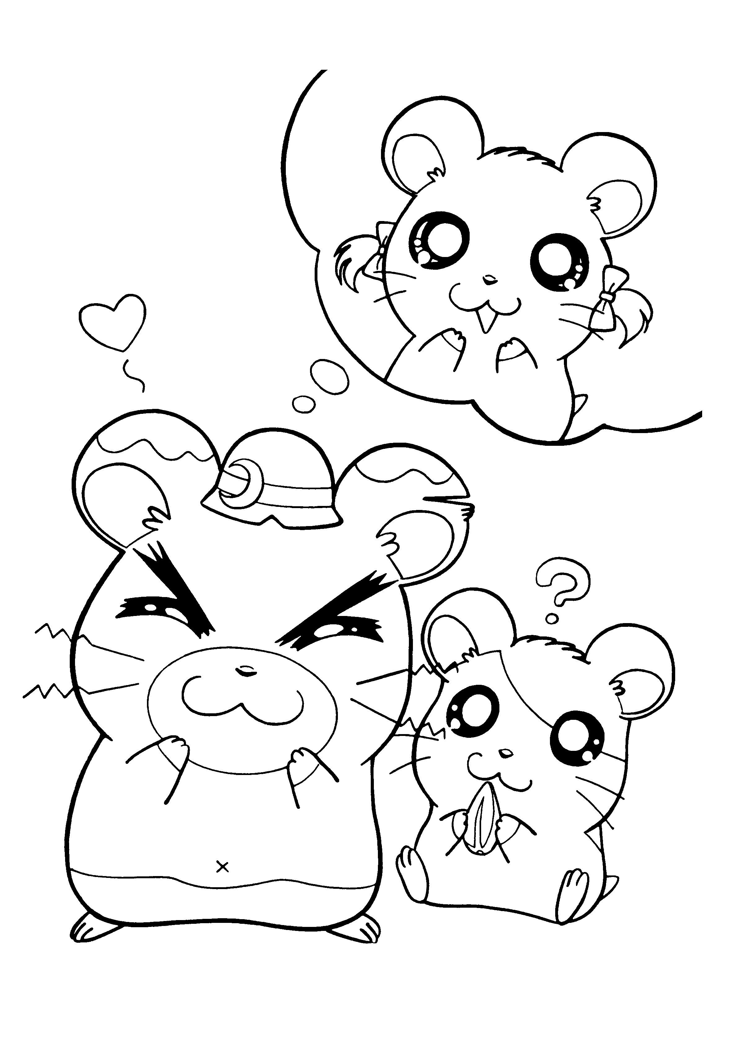 Dibujo para colorear: Hamtaro (Dibujos animados) #39981 - Dibujos para Colorear e Imprimir Gratis