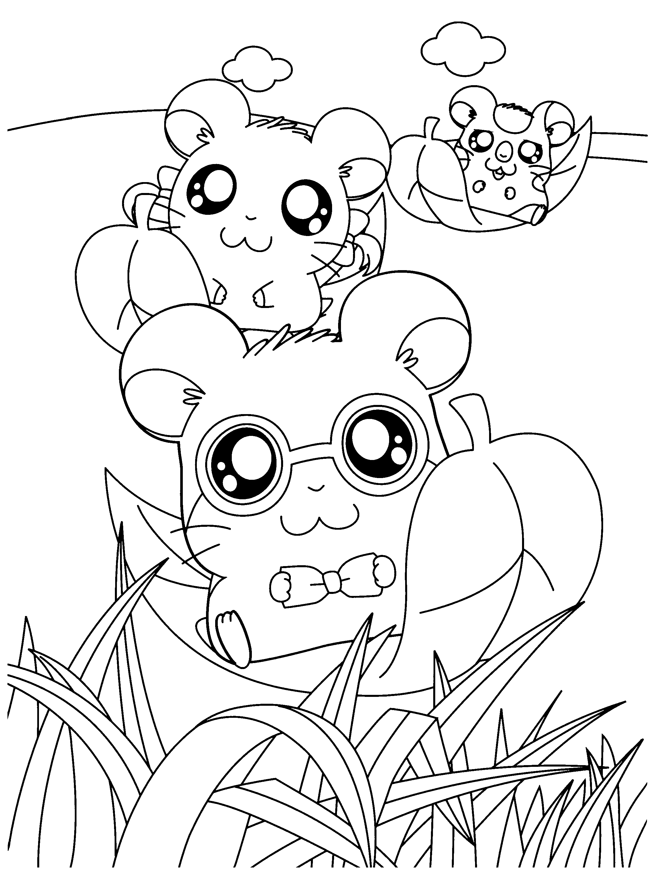 Dibujo para colorear: Hamtaro (Dibujos animados) #39986 - Dibujos para Colorear e Imprimir Gratis