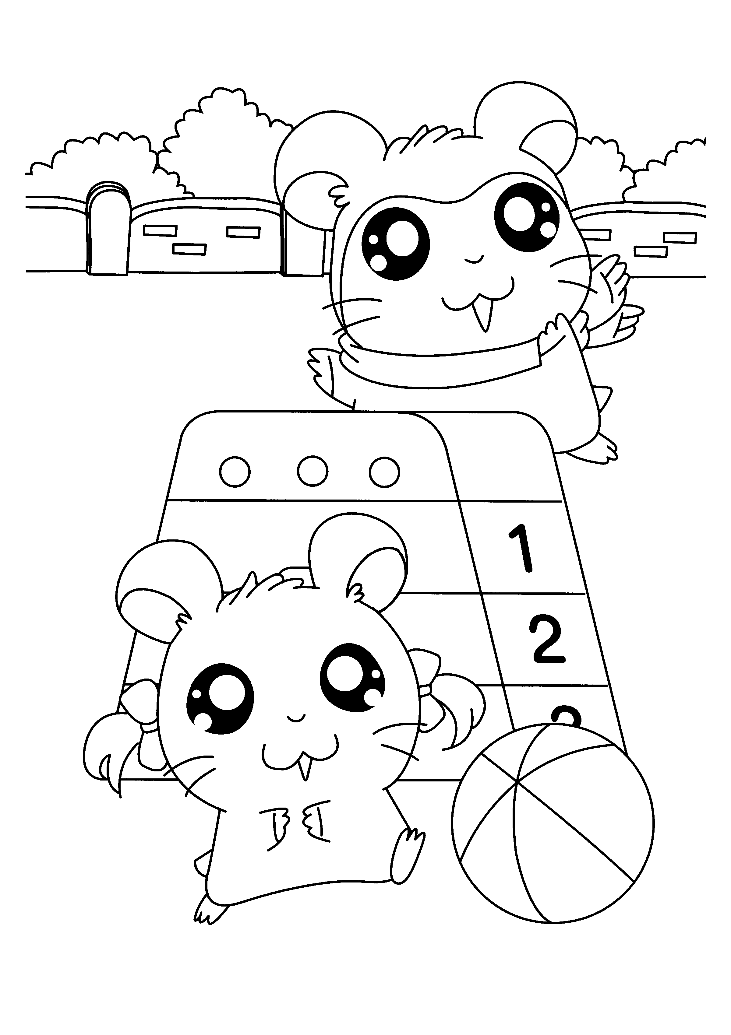 Dibujo para colorear: Hamtaro (Dibujos animados) #39995 - Dibujos para Colorear e Imprimir Gratis