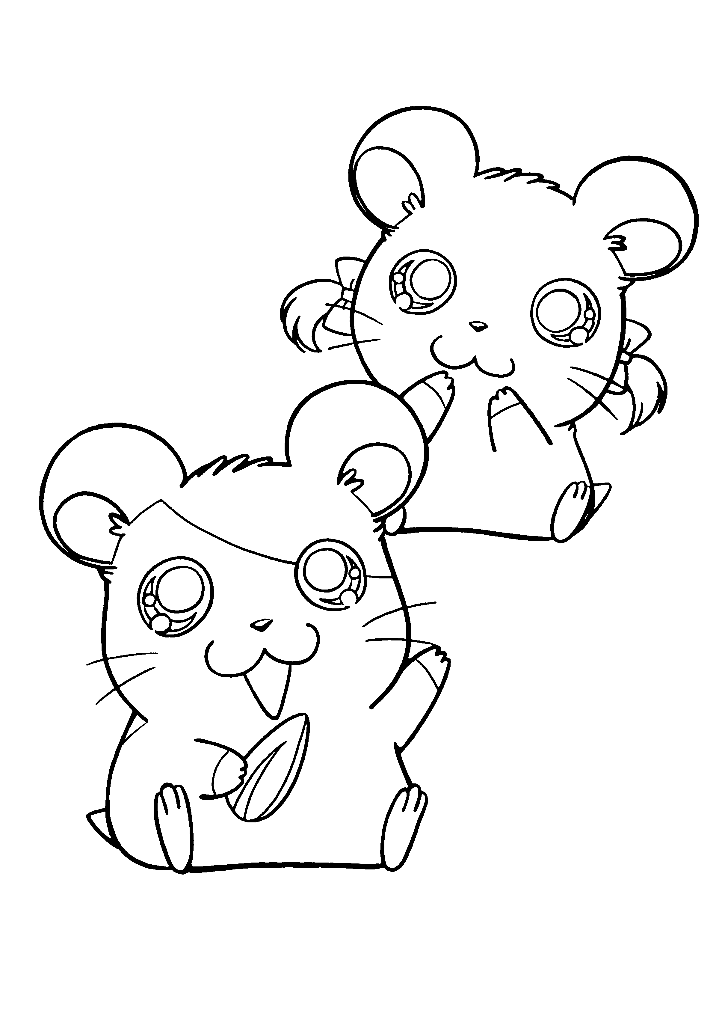 Dibujo para colorear: Hamtaro (Dibujos animados) #40016 - Dibujos para Colorear e Imprimir Gratis