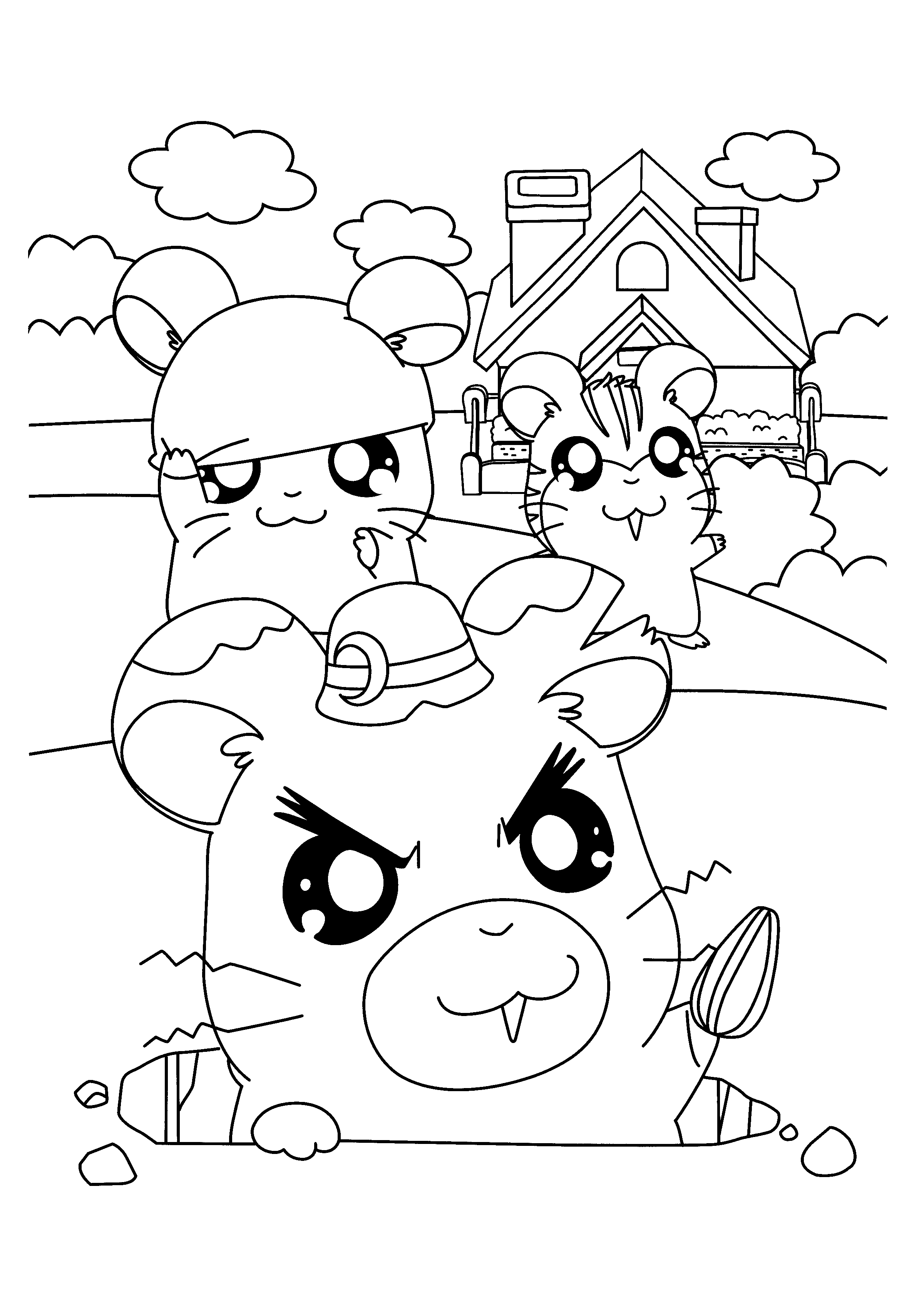 Dibujo para colorear: Hamtaro (Dibujos animados) #40027 - Dibujos para Colorear e Imprimir Gratis