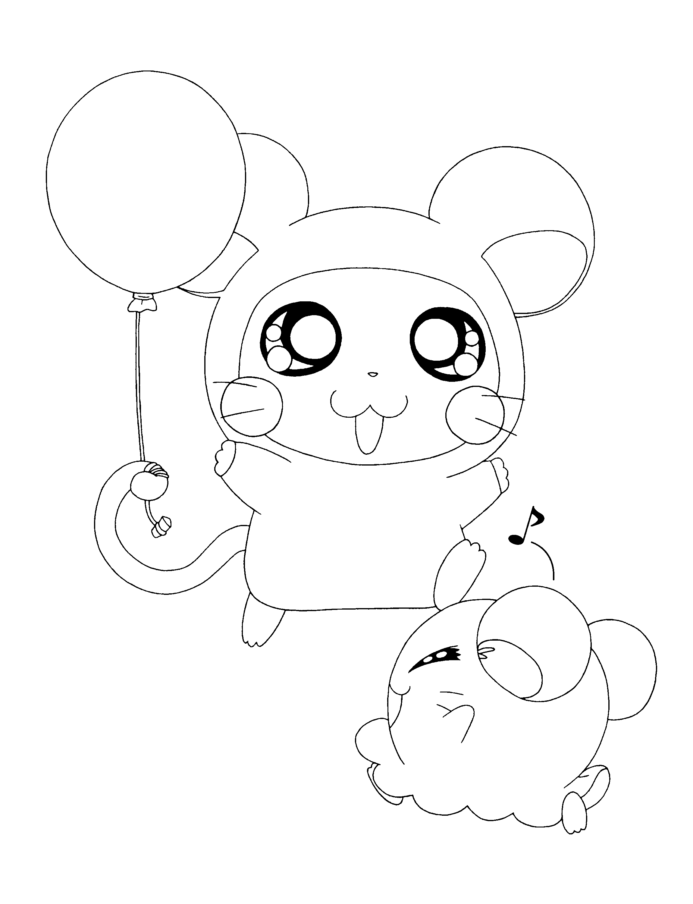 Dibujo para colorear: Hamtaro (Dibujos animados) #40031 - Dibujos para Colorear e Imprimir Gratis