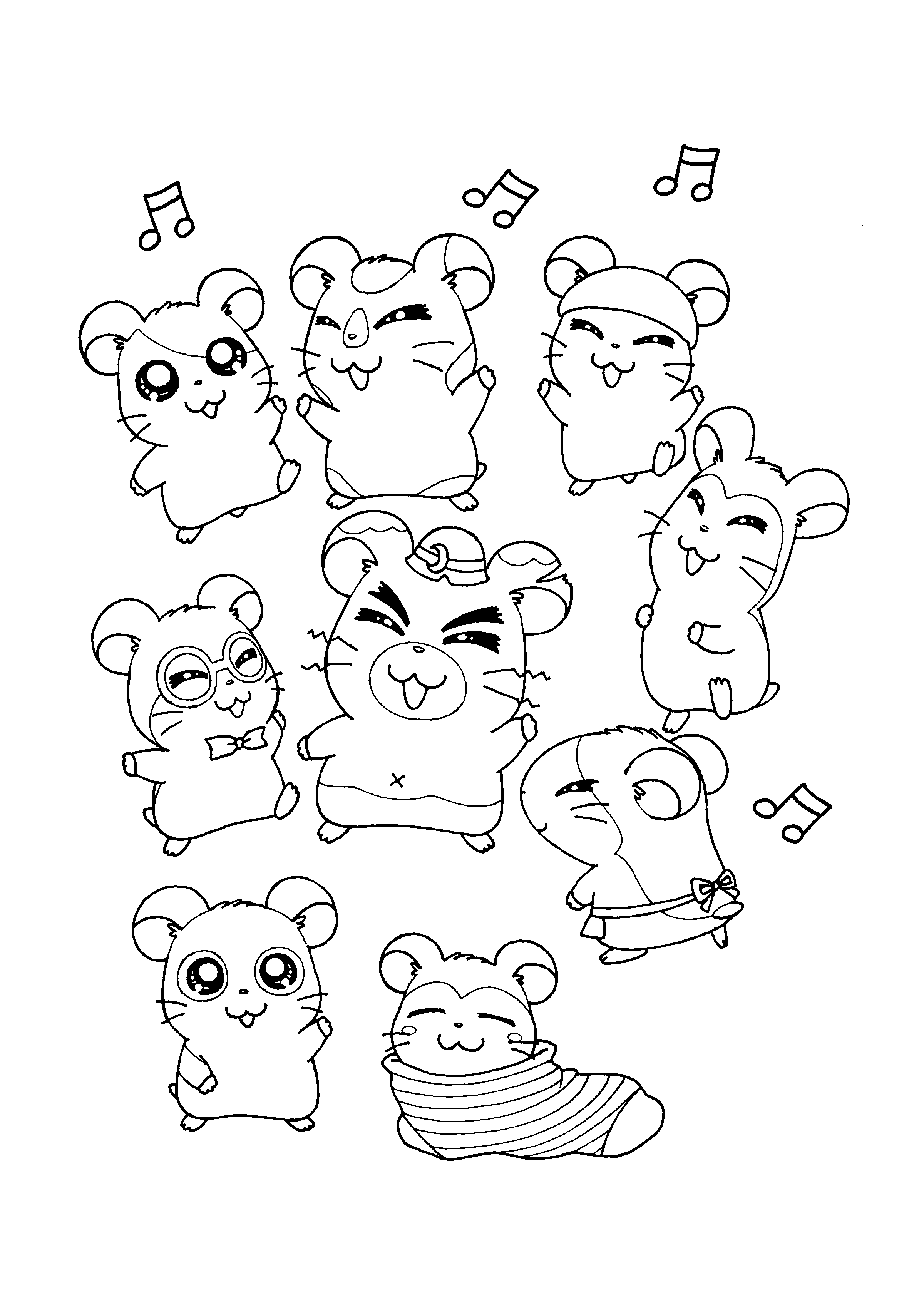 Dibujo para colorear: Hamtaro (Dibujos animados) #40047 - Dibujos para Colorear e Imprimir Gratis