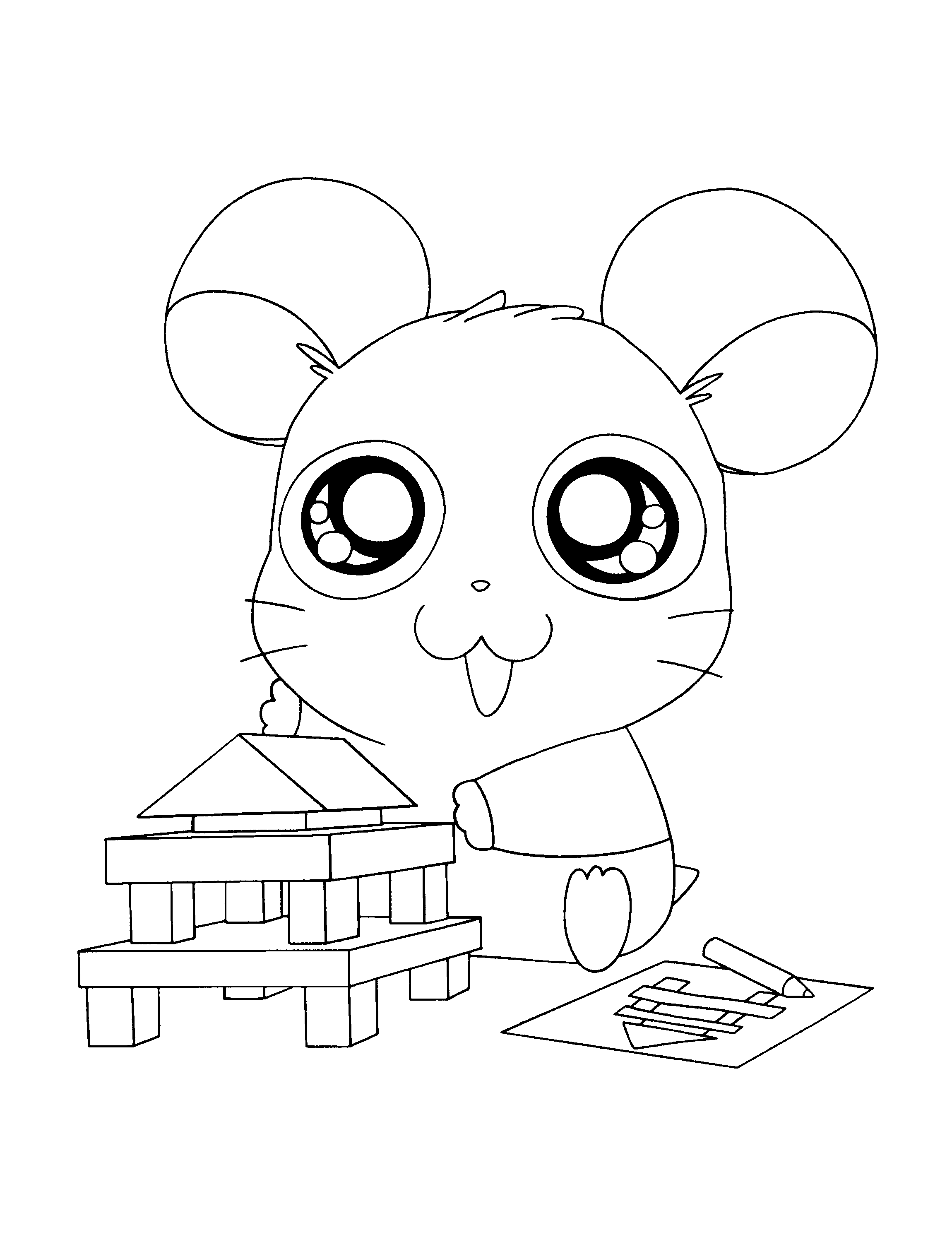 Dibujo para colorear: Hamtaro (Dibujos animados) #40051 - Dibujos para Colorear e Imprimir Gratis