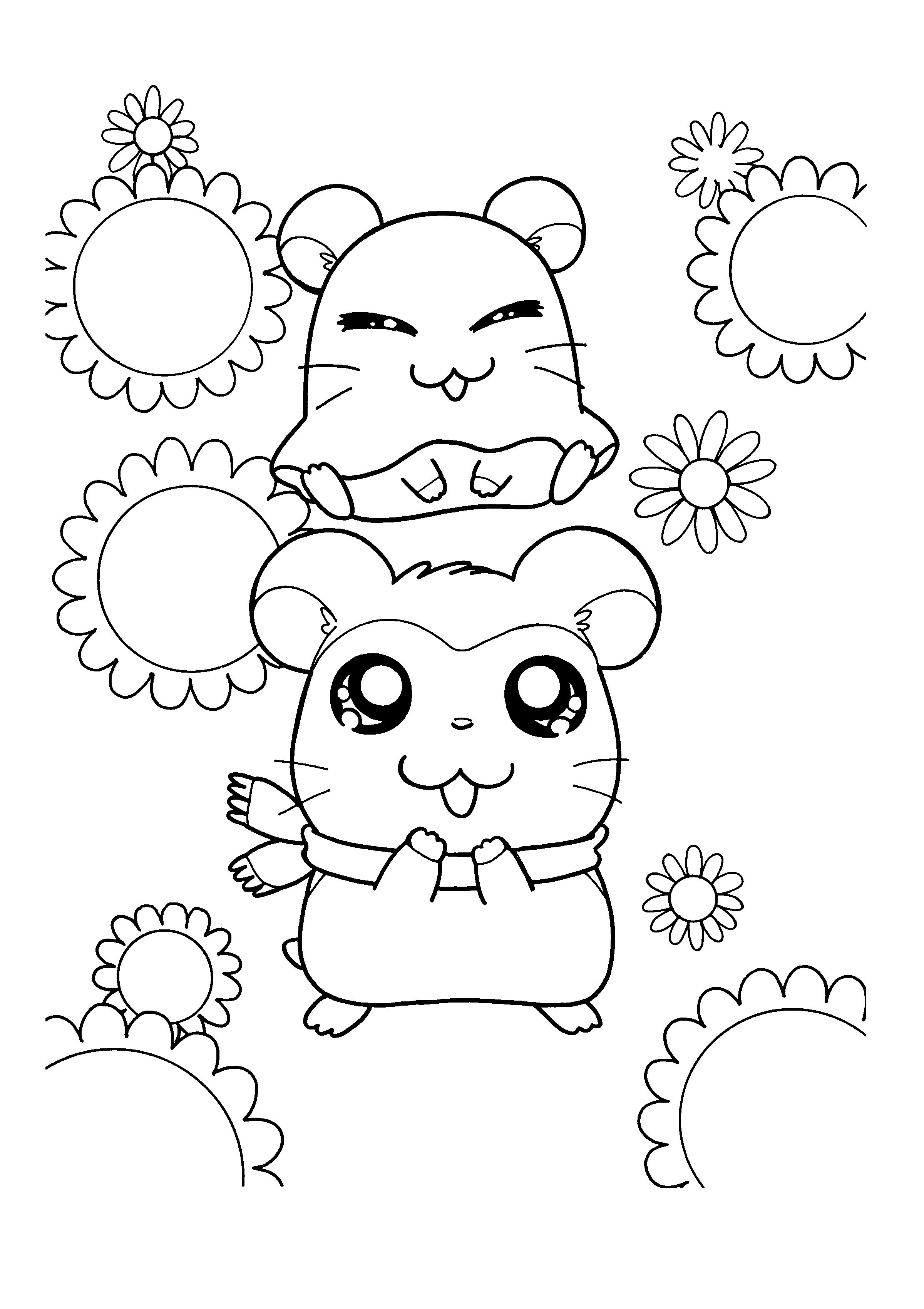 Dibujo para colorear: Hamtaro (Dibujos animados) #40054 - Dibujos para Colorear e Imprimir Gratis