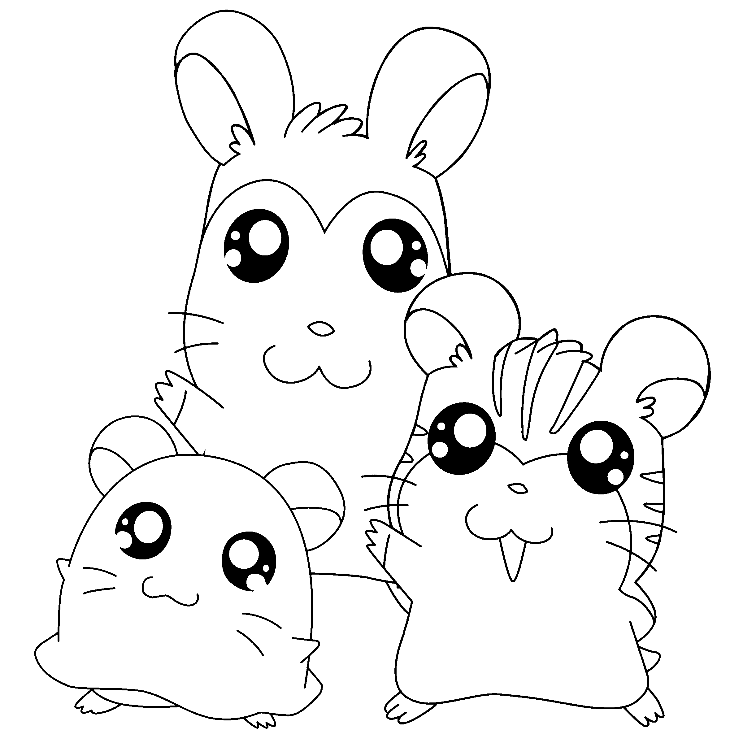 Dibujo para colorear: Hamtaro (Dibujos animados) #40055 - Dibujos para Colorear e Imprimir Gratis