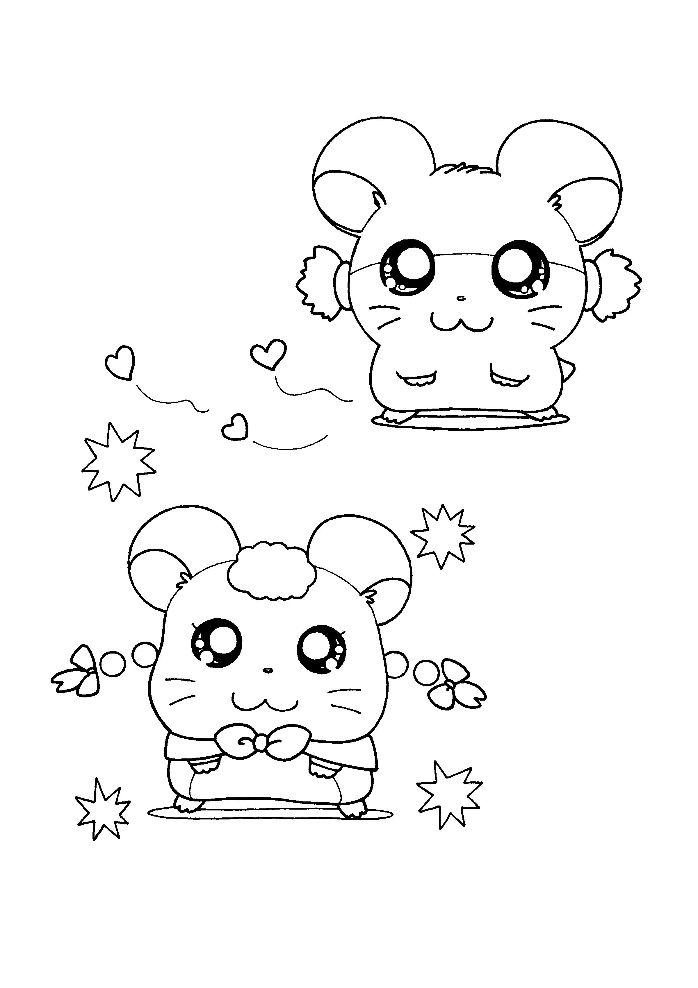 Dibujo para colorear: Hamtaro (Dibujos animados) #40062 - Dibujos para Colorear e Imprimir Gratis