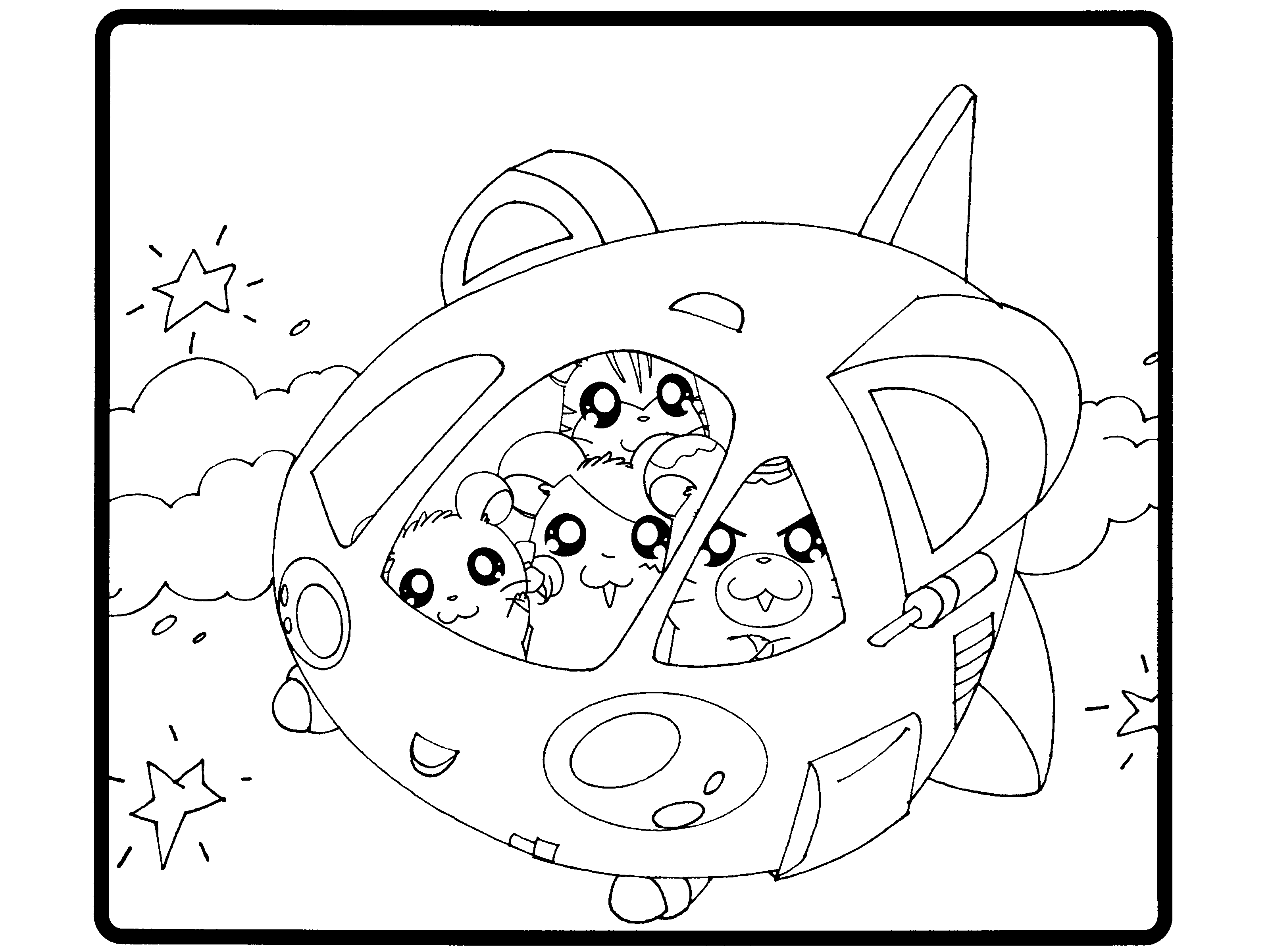 Dibujo para colorear: Hamtaro (Dibujos animados) #40067 - Dibujos para Colorear e Imprimir Gratis