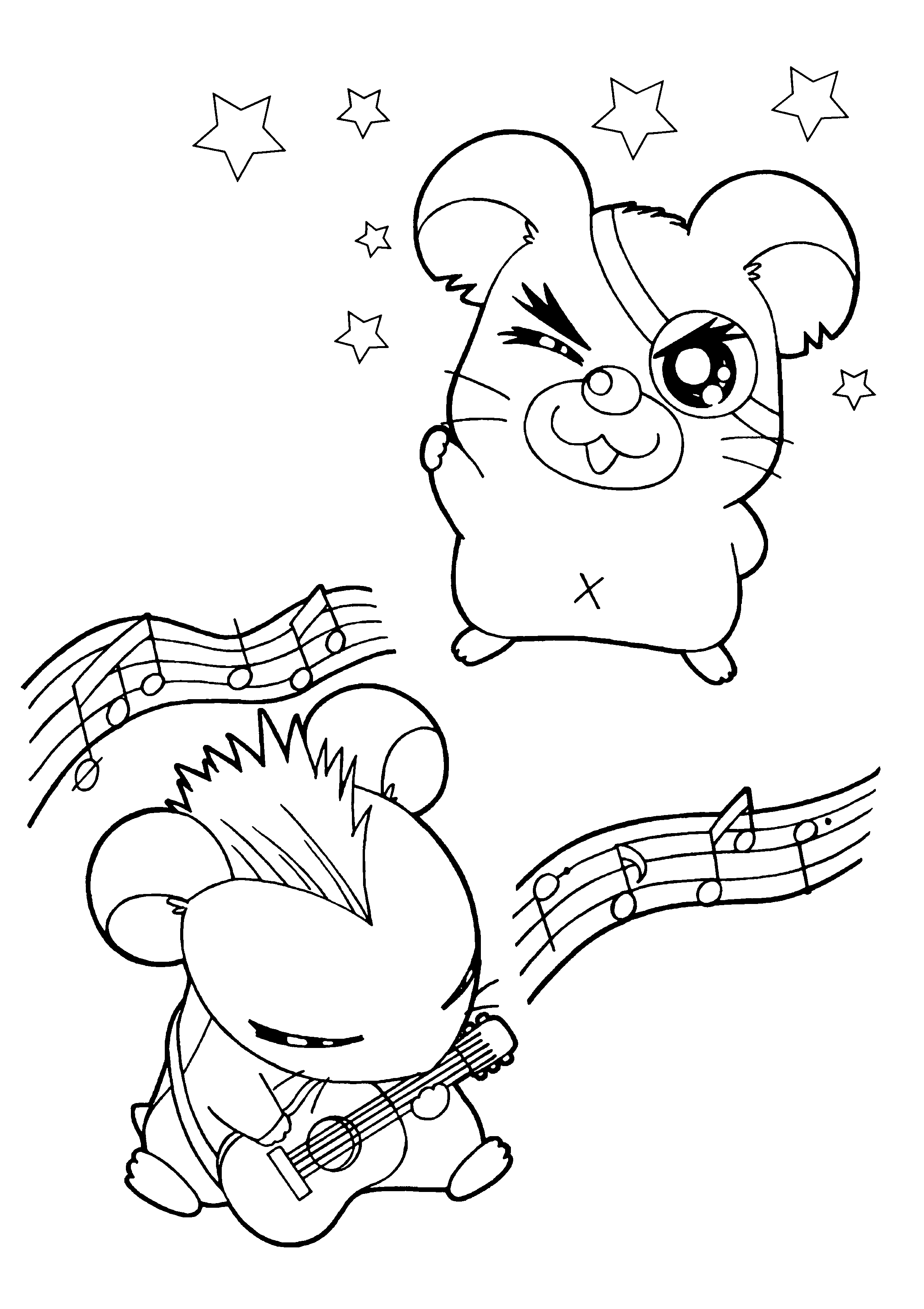 Dibujo para colorear: Hamtaro (Dibujos animados) #40073 - Dibujos para Colorear e Imprimir Gratis