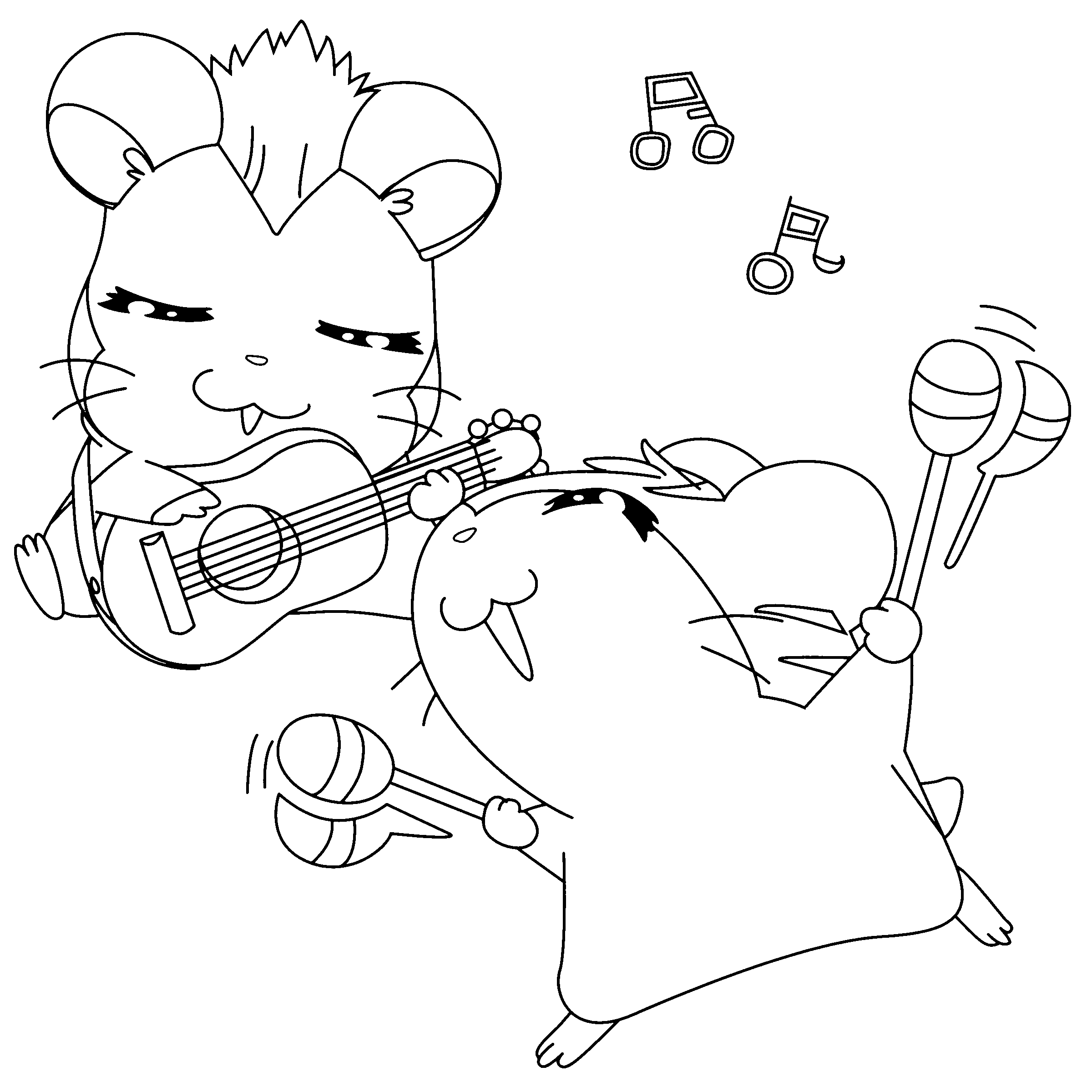 Dibujo para colorear: Hamtaro (Dibujos animados) #40079 - Dibujos para Colorear e Imprimir Gratis