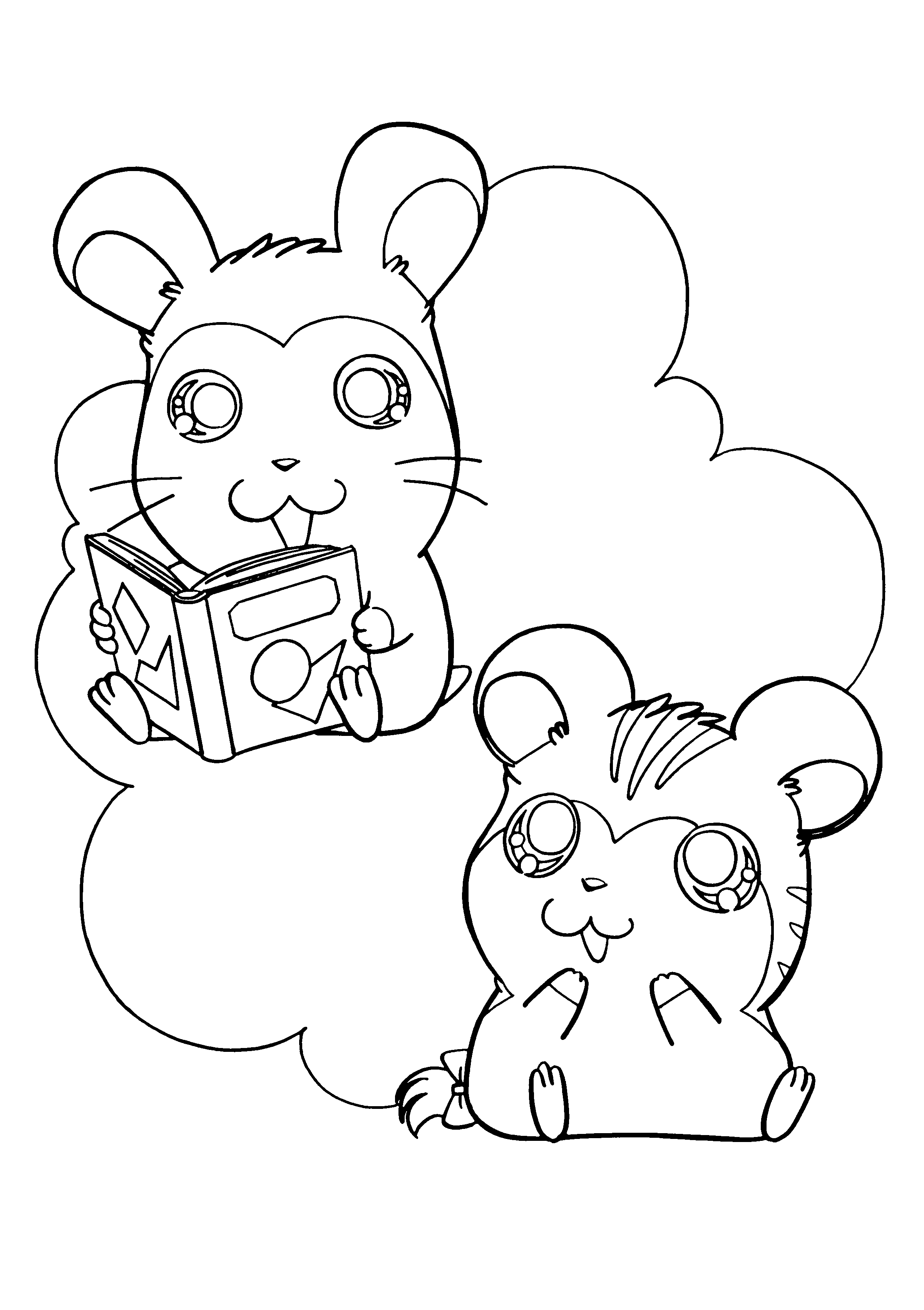 Dibujo para colorear: Hamtaro (Dibujos animados) #40080 - Dibujos para Colorear e Imprimir Gratis