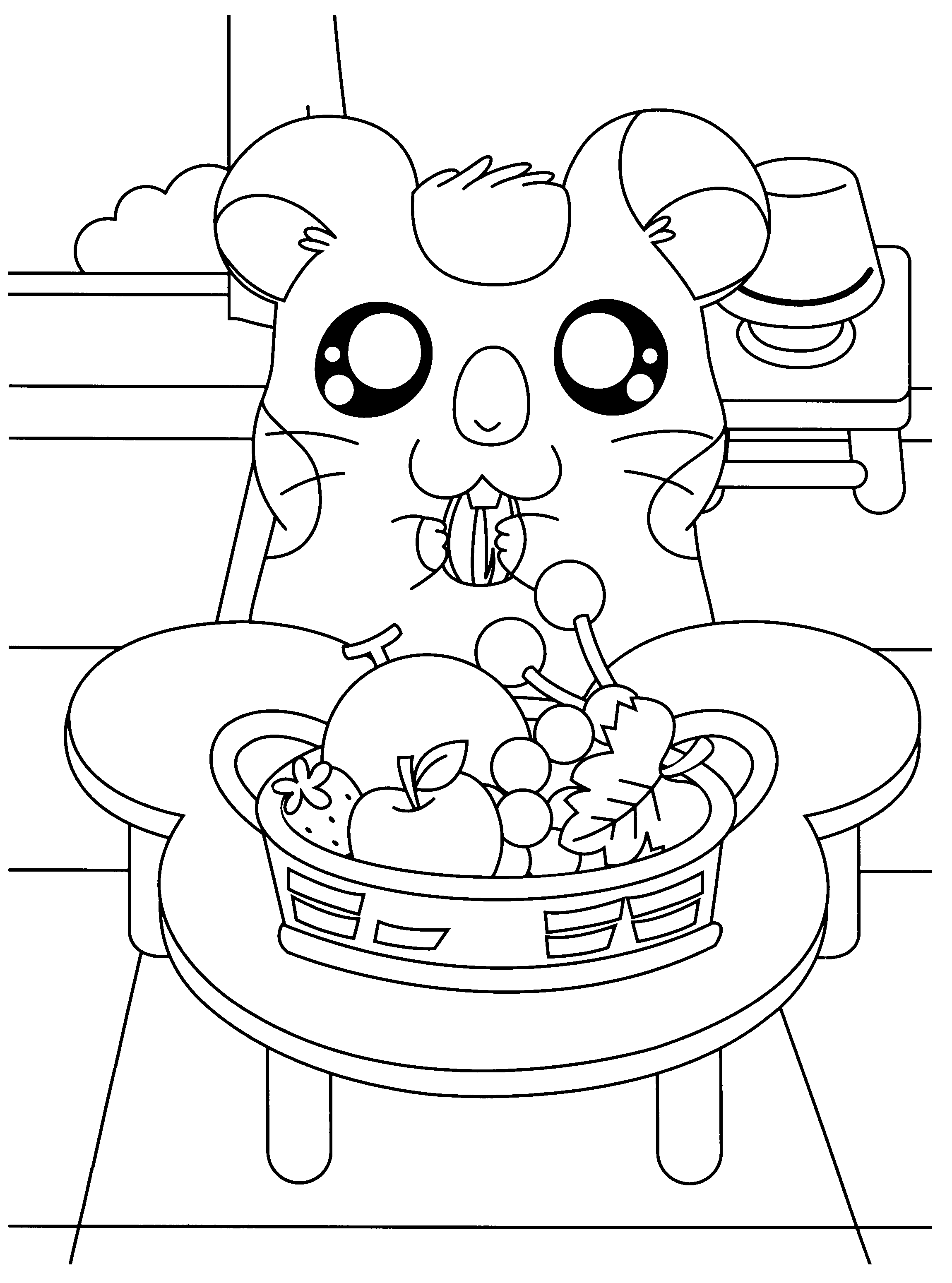 Dibujo para colorear: Hamtaro (Dibujos animados) #40091 - Dibujos para Colorear e Imprimir Gratis