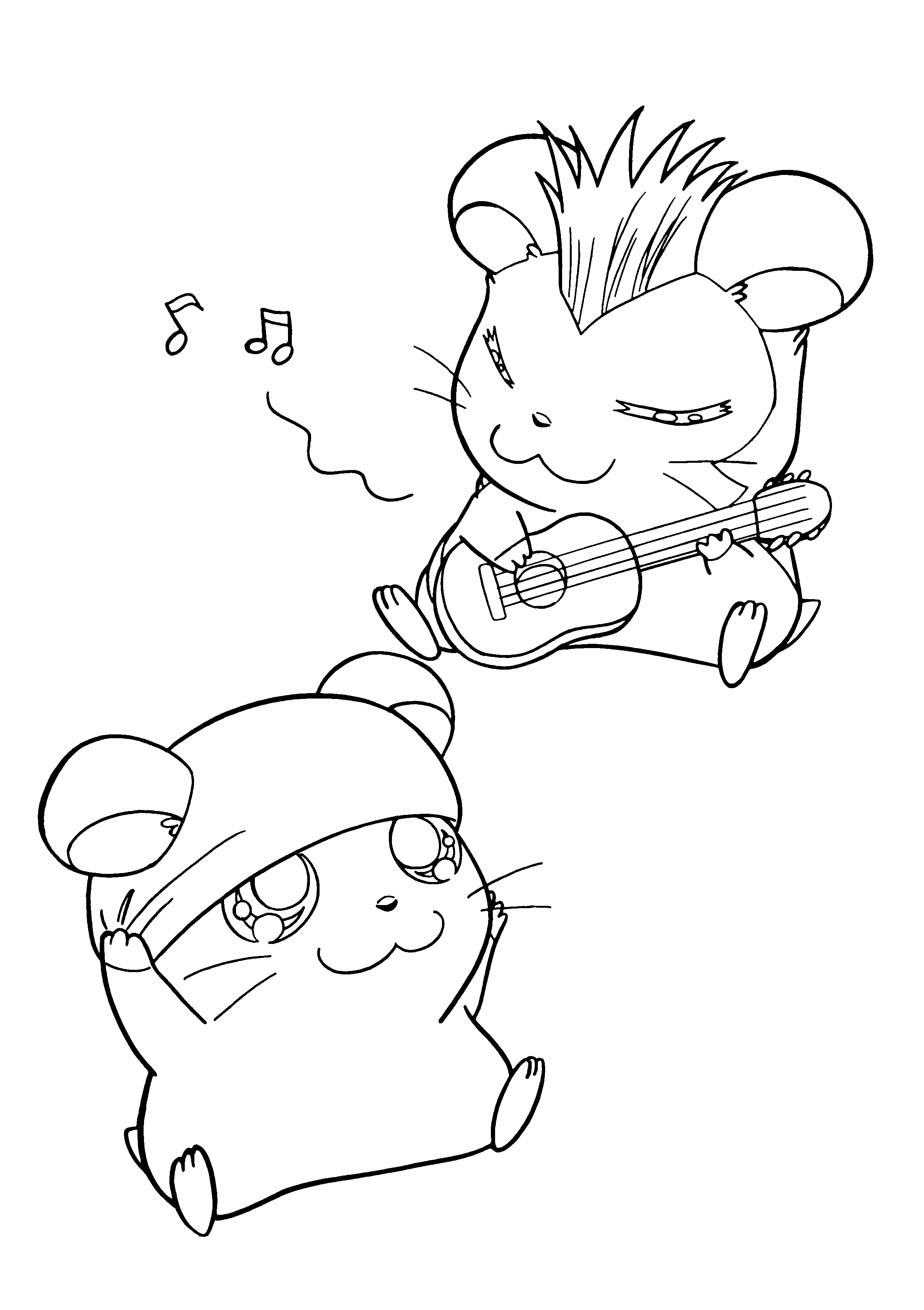 Dibujo para colorear: Hamtaro (Dibujos animados) #40104 - Dibujos para Colorear e Imprimir Gratis