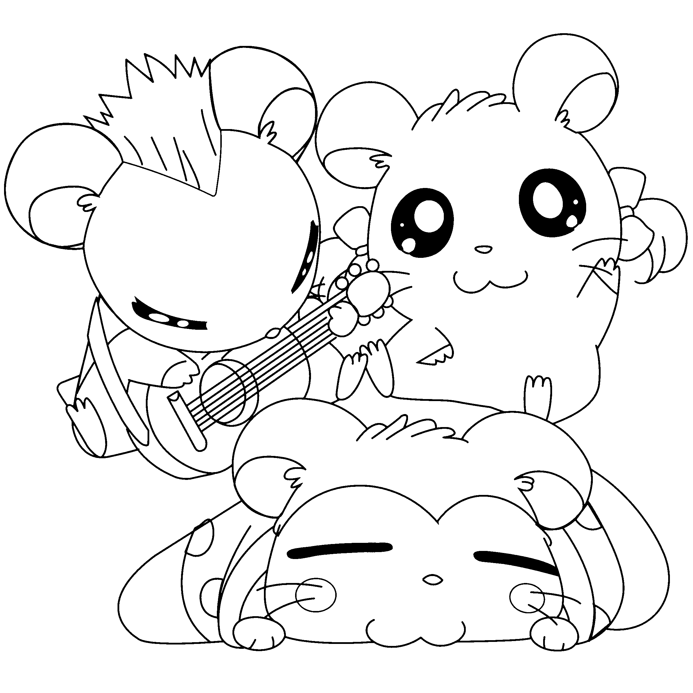 Dibujo para colorear: Hamtaro (Dibujos animados) #40118 - Dibujos para Colorear e Imprimir Gratis