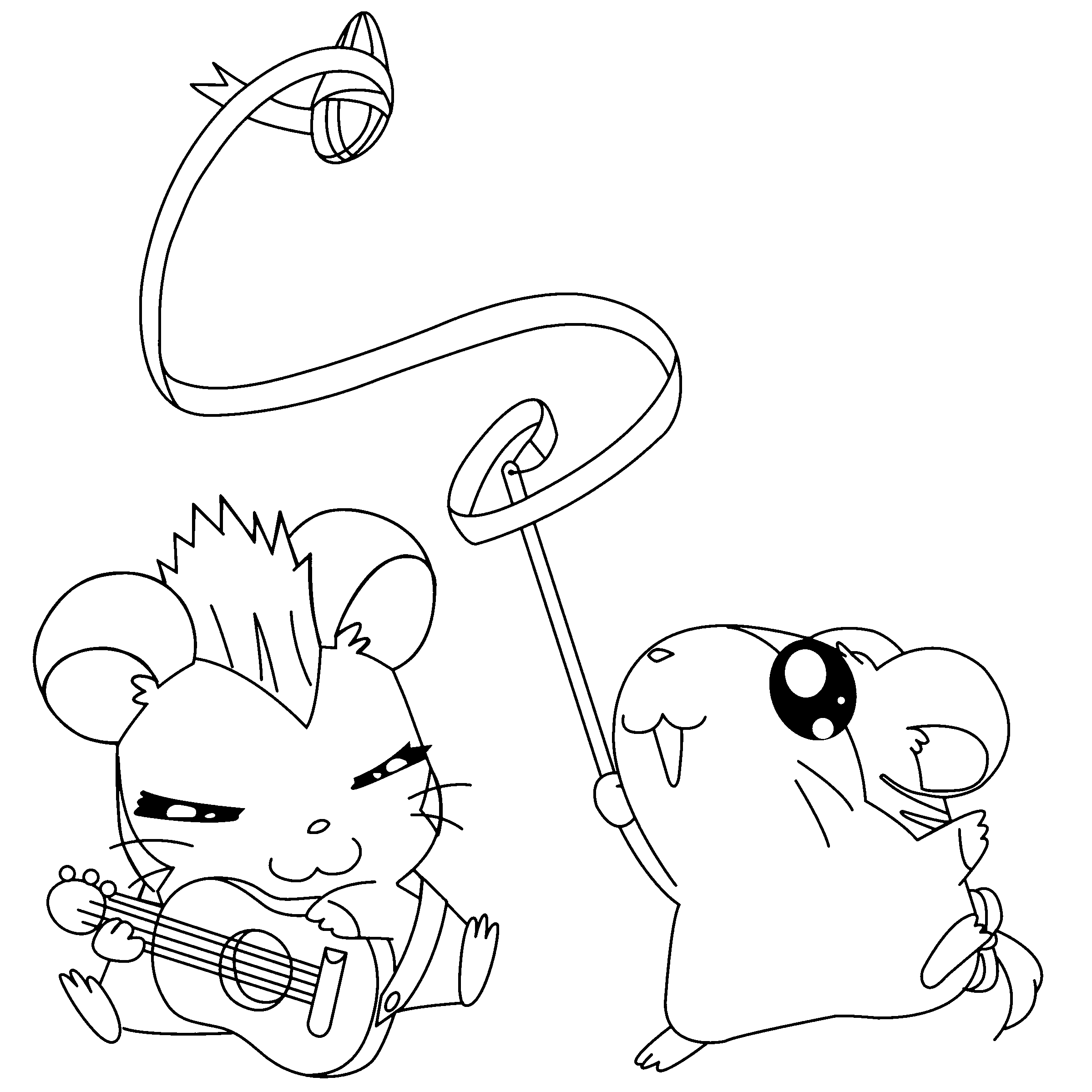 Dibujo para colorear: Hamtaro (Dibujos animados) #40123 - Dibujos para Colorear e Imprimir Gratis